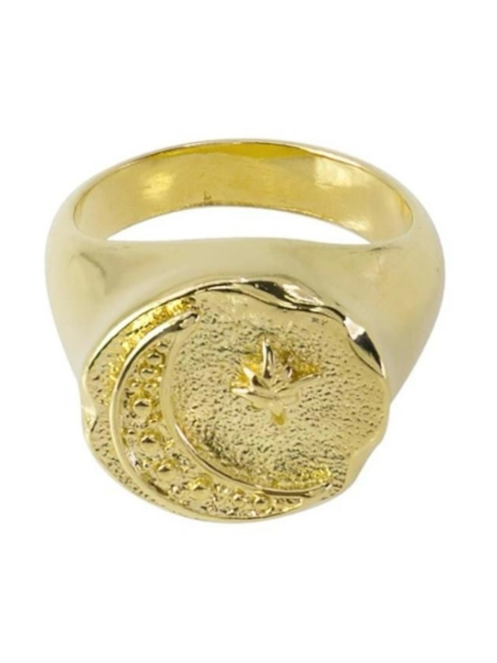 Size 7 - Gold Celestial Crescent & Star Ring